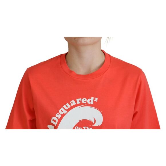 Dsquared² Orange Logo Cotton Crewneck Short Sleeve Women's T-shirt (Pre-Owned) - Picture 5 of 5